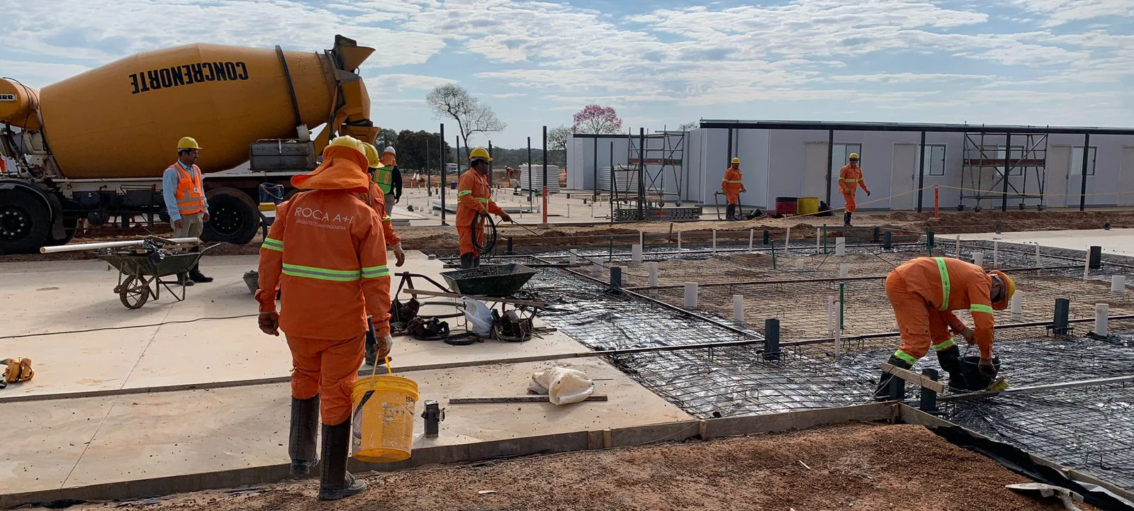 Trabajos de hormigonado y preparacion estructural en el Campamento C9