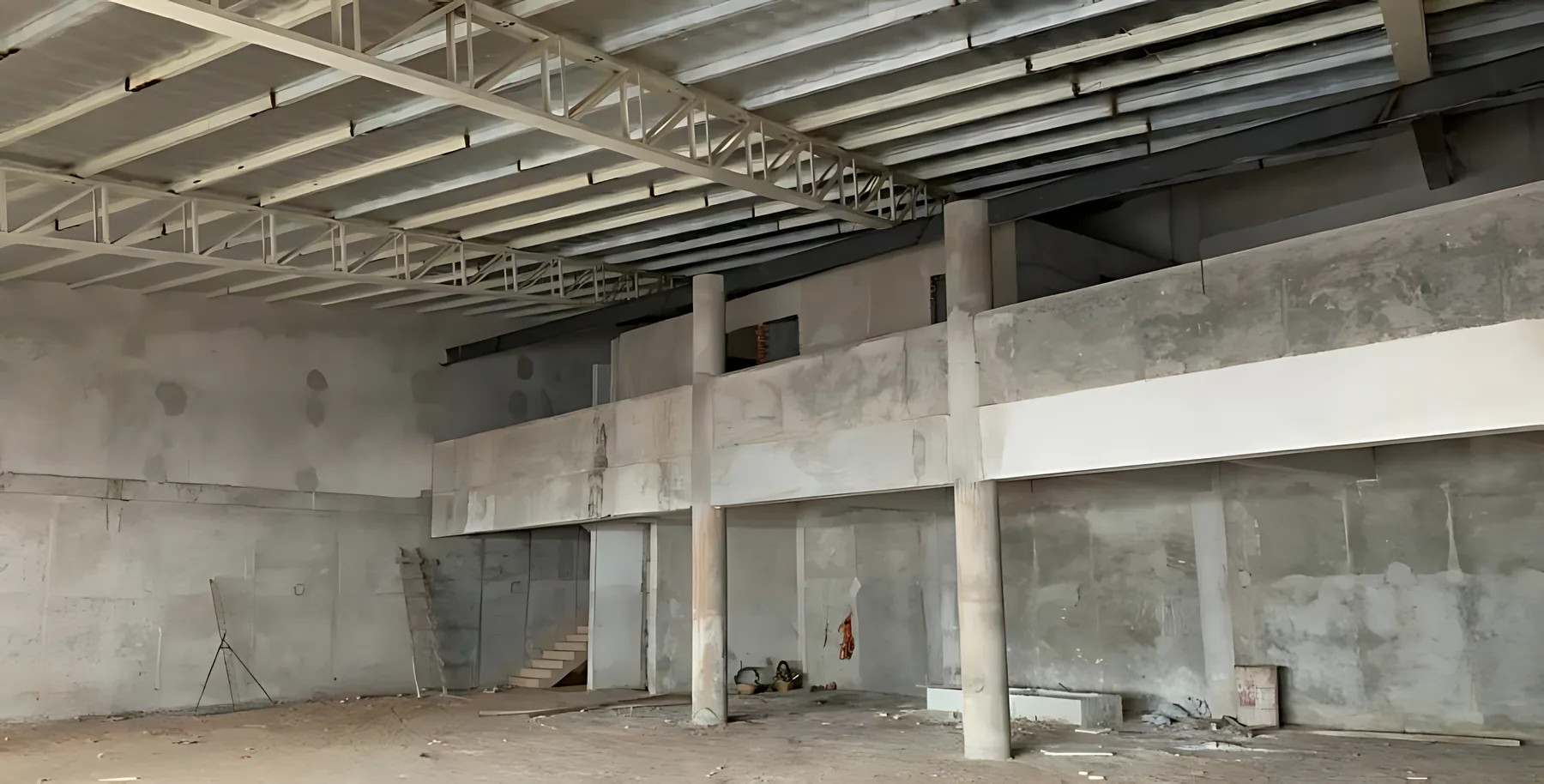 Interior en obra de La Familia Super Express 1era etapa