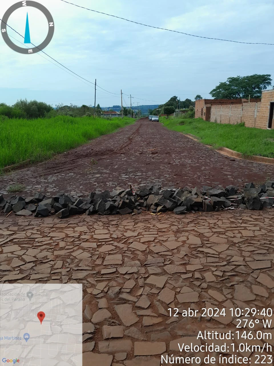 Avance de empedrado y trabajos complementarios